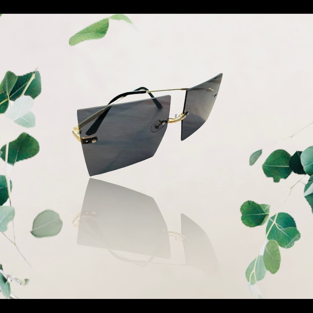 high fashion big oversized rimless frame women shades ladies trend sunglasses - Picture 2 of 5